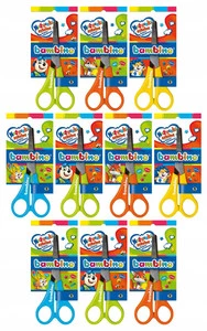10x Nożyczki Szkolne z Podziałką Dla Dzieci Bezpieczne 13.5cm Bambino