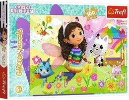 Puzzle Brokatowe Koci Domek Gabi 100 elementów Trefl