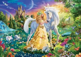 Puzzle 200 Układanka Koń KSIĘŻNICZKA Kwiaty Zwierzęta Zamek 7+ Castorland