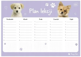 Plan Lekcji A4 Tygodniowy PUPPY Dziewczęcy Interdruk - Harmonogram Zajęć dla Dzieci
