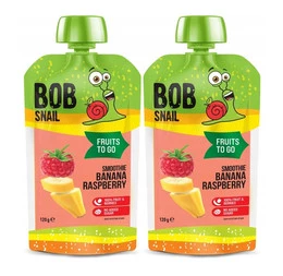 2x BOB SNAIL Smoothie BANAN MALINA Bez Dodatku Cukru Mus 120g