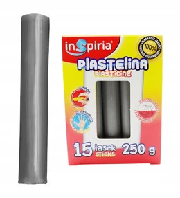 Plastelina SZARA Komplet 15 Lasek Szkolna Plastyczna 250g Inspiria 9936