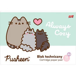 Blok Techniczny A4 BIAŁY PUSHEEN Kot Kotek 10 Kartek St. Majewski 63307