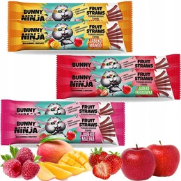 BUNNY NINJA Straws przekąska owocowa dla dzieci MIX 6szt