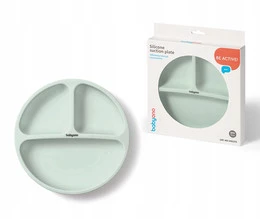 BABYONO Silikonowy Talerzyk z Przyssawką ZIELONY Dla Dzieci 1482/03