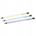 3x Ołówek Trójkątny HB z Gumką Premium PASTEL Kidea