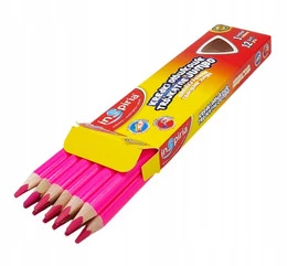 INSPIRIA Kredki Trójkątne Ołówkowe RÓŻOWY Jumbo 12 Sztuk