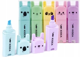 Markery Mini PASTELOWE Zakreślacze ZWIERZAKI Kidea