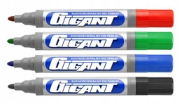 MARKERY DO TABLIC SZKOLNYCH 4 KOLORY +GĄBKA GIGANT