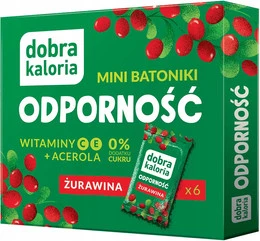Mini Batoniki ODPORNOŚĆ z Żurawiną Bez Cukru Dobra Kaloria 102g