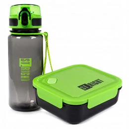 Bidon 500 ml + Śniadaniówka 1200 ml St. Majewski Black Green