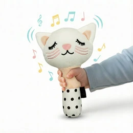 PISZCZEK DLA NIEMOWLĄT ZABAWKA SENSORYCZNA KONTRASTOWA KOTEK BOCIOLAND