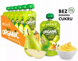 6x MIXIT BIO Mus Naturalny GRUSZKA Owocowy Bez Dodatku Cukru 100g 4M+