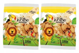 2x BIO Ania Herbatniki Jungle Mini ZOO Bez Cukru 200g