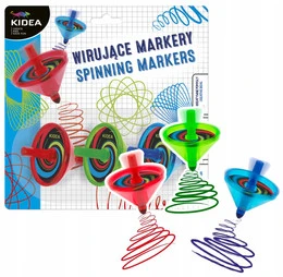 Wirujące Flamastry Markery 3 Kolory Bączki Szkolne Kidea
