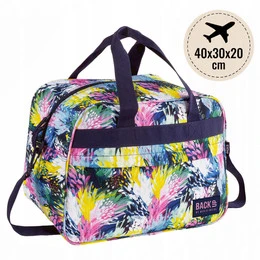 Torba podróżna BACKUP 40x30x20 kabinowa Ryanair Wizz Air kwiatowa