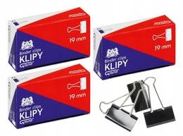 Klipy Do Papieru 19mm Czarne 12 szt Grand x3