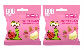 2x BOB SNAIL Żelki Owocowe JABŁKO MALINA Bez Dodatku Cukru 2x 20g (40g)