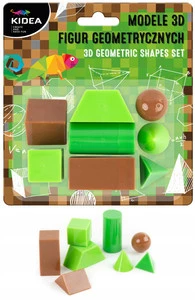 KIDEA Modele 3D Figur Brył Geometrycznych B PIXELE Zestaw Szkolny 8 Modeli