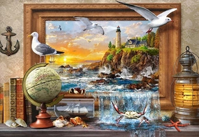 Puzzle 1000 Układanka Morze OBRAZ Ptaki Zwierzęta Marynarz 9+ Castorland