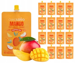 OWOLOVO Mus Tropikalny JABŁKO MANGO Tubka Dzieci Dorosłych 16x200g ZESTAW