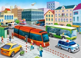 Puzzle 120 Układanka Auta MIASTO Autobus Policja Taxi 6+ Castorland