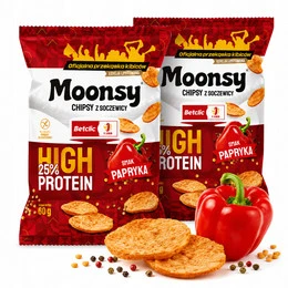 Chipsy z soczewicy papryka 60g x2 Eurowafel Moonsy High Protein