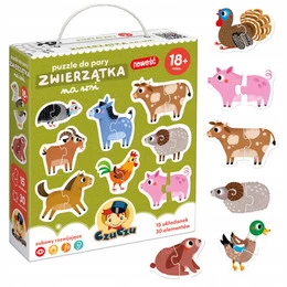 Puzzle Do Pary ZWIERZĄTKA NA WSI 30 Elementów 18M+ CzuCzu