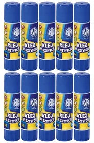 10x KLEJ W SZTYFCIE Szkolny Biurowy Mocny Zmywalny Bezbarwny 8g 3+ Astra