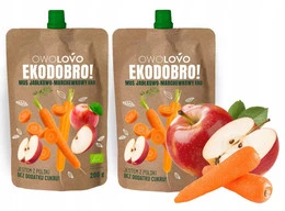 2x OwoLovo Mus EKODOBRO Jabłkowo-Marchewkowy Eko Dla Dzieci 200g