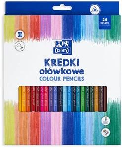 Kredki ołówkowe trójkątne Oxford z temperówką 24 szt.