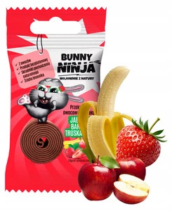 BUNNY NINJA Owocowa Przekąska JABŁKO BANAN TRUSKAWKA 15g