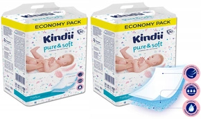 KINDII Podkłady Dla Niemowląt PURE&SOFT 40x60 30szt. x2