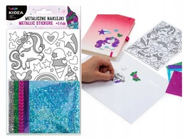 Naklejki Metaliczne JEDNOROŻCE Zestaw Kreatywny Kidea