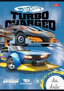 Zeszyt A4 do NAUKI PISANIA 32k w trzy linie dwukolorowa Hot Wheels Unipap