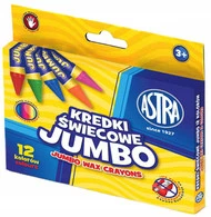 Kredki Świecowe Jumbo Dla Najmłodszych 12 Kolorów 3+ Astra