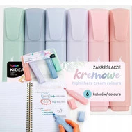 Zakreślacze Kremowe PASTEL 6 Kolorów Kidea