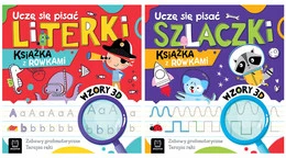 2w1 Uczę Się Pisać LITERKI SZLACZKI Książka z Rowkami Wzory 3D 4+ Aksjomat