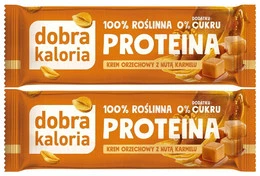 2x Naturalny Baton Proteinowy ORZECHOWY z Nutą KARMELU Dobra Kaloria