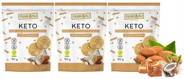 FRANK&OLI Keto Mini Ciasteczka SŁONY KARMEL KOKOS MIGDAŁY Bez Cukru 90g x3