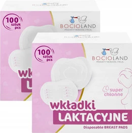 2 x BOCIOLAND Wkładki Laktacyjne CHŁONNE DUŻE Mocny Klej Higieniczne 200szt