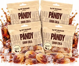 PANDY Sour Cola Żelki Gumowe Bez Dodatku Cukru o Smaku Coli 50g x4