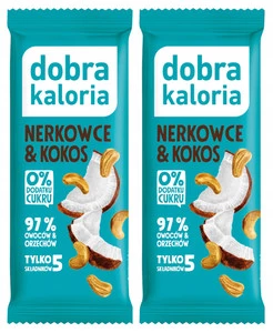 2x DOBRA KALORIA Zdrowy Baton Orzechy Nerkowca i Kokos Bez Dodatku Cukru