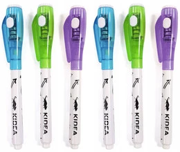 6x Długopis SZPIEGOWSKI NIEWIDZIALNY z Latarką UV MIX Kolorów Kidea