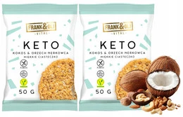 FRANK&OLI Ciastko Miękkie Keto KOKOS ORZECH NERKOWCA Bez Cukru 50g x2