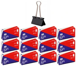 Klipy Do Papieru 19mm Czarne 12 szt Grand x12