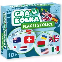 Gra Planszowa KANGUR Gra w Kółka Flagi i Stolice - Edukacja i Zabawa