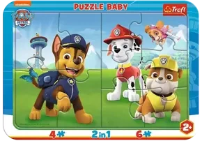 Trefl Puzzle ramkowe Baby Wesoły Psi Patrol 2w1 80022