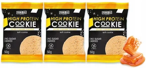 FRANK&OLI Ciastko Proteinowe SŁONY KARMEL Miękkie Bez Cukru 50g x3