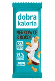 DOBRA KALORIA Zdrowy Baton Orzechy Nerkowca i Kokos Bez Dodatku Cukru VEGE